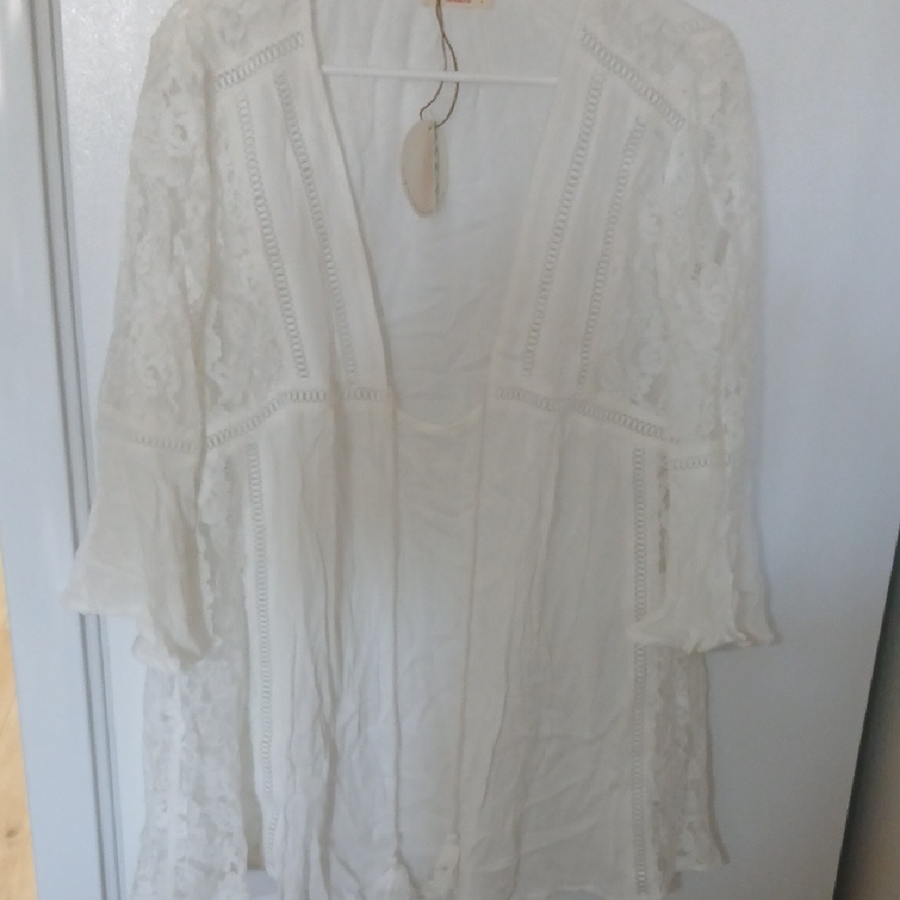 Hummingbird White Lace Swim Coverup